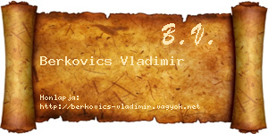 Berkovics Vladimir névjegykártya